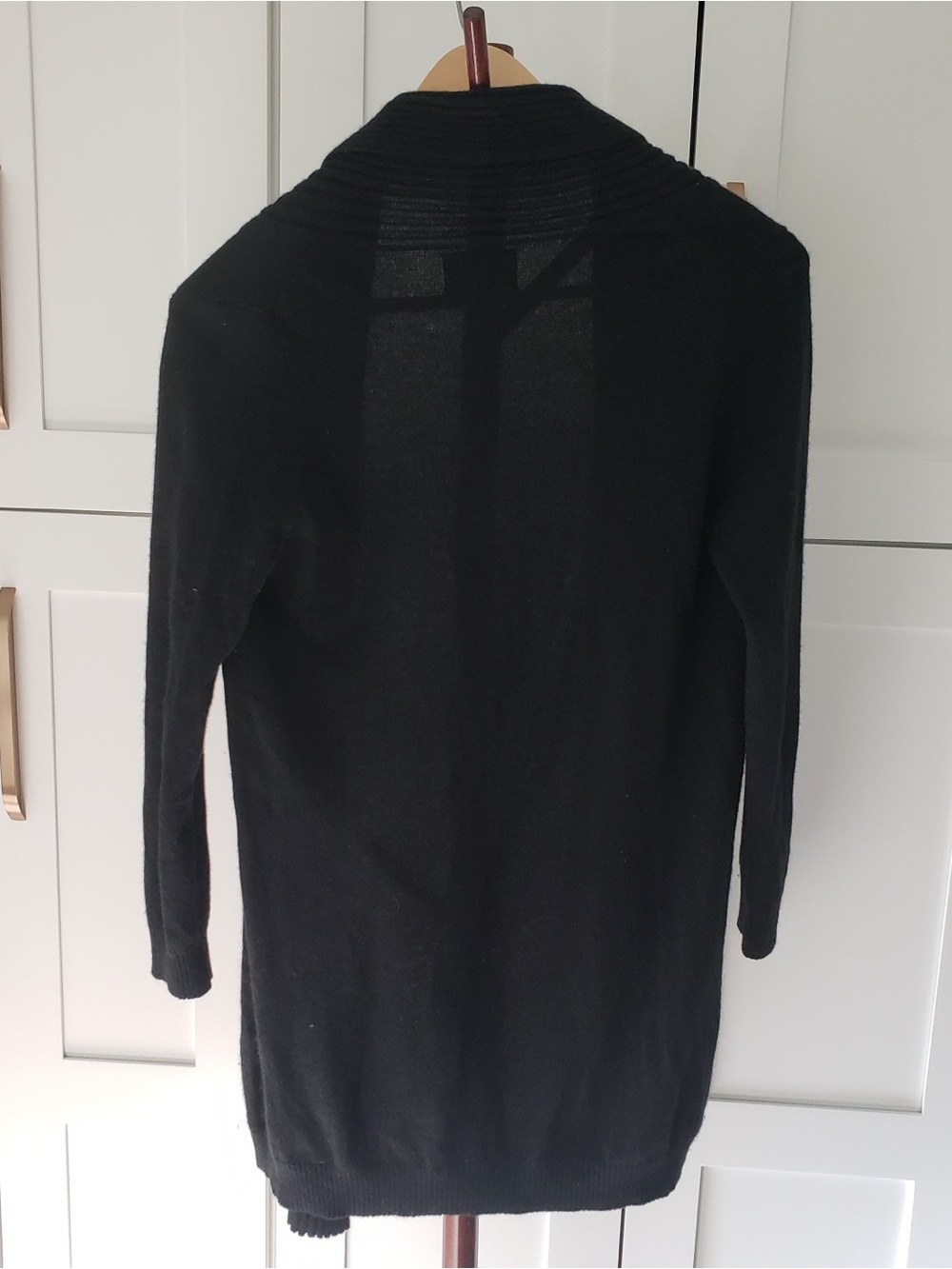 Cynthia Rowley Cashmere Black Open-Front Knit Cardigan - Picture 3 of 3